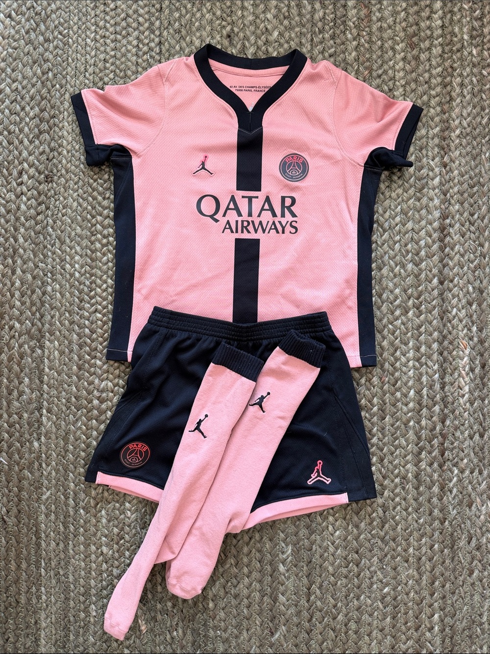 Paris Saint-Germain Kids' Pink & Black Soccer Kit by Nike